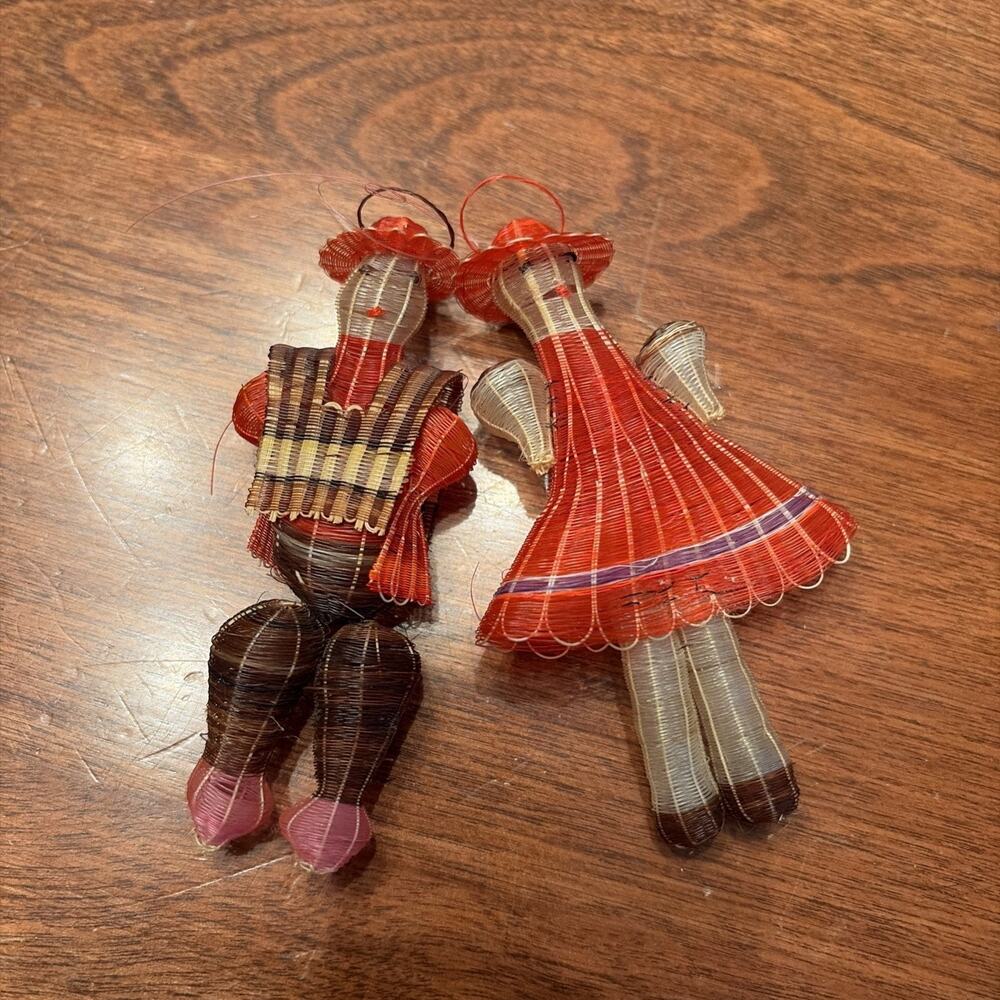 Vtg. Horsehair Doll Made In Chile South America Ornament